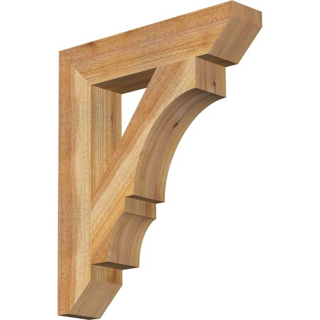 Ekena Millwork Balboa Slat Rough Sawn Bracket, Western Red Cedar, 4"W x 20"D x 24"H BKT04X20X24BOA06RWR